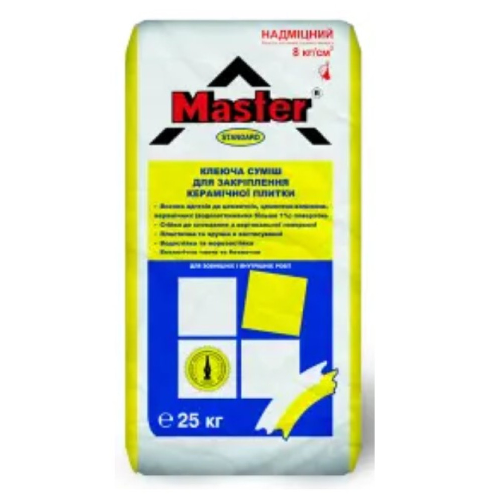 Клей для плитки  Стандарт Master  25кг